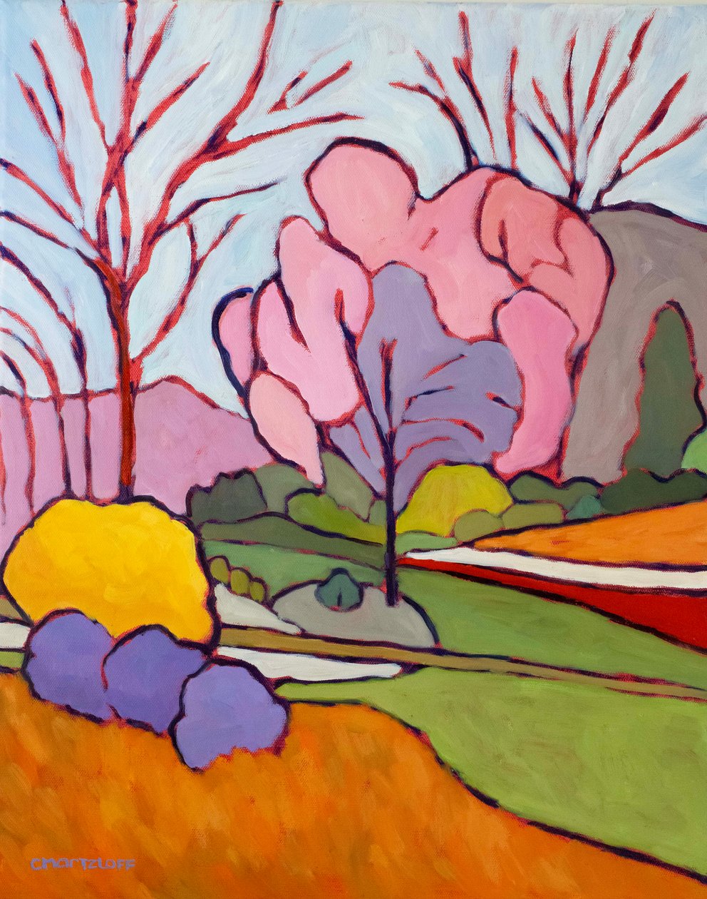 Abstracciones primaverales II,2024 (Óleo sobre lienzo) de Catherine J Martzloff