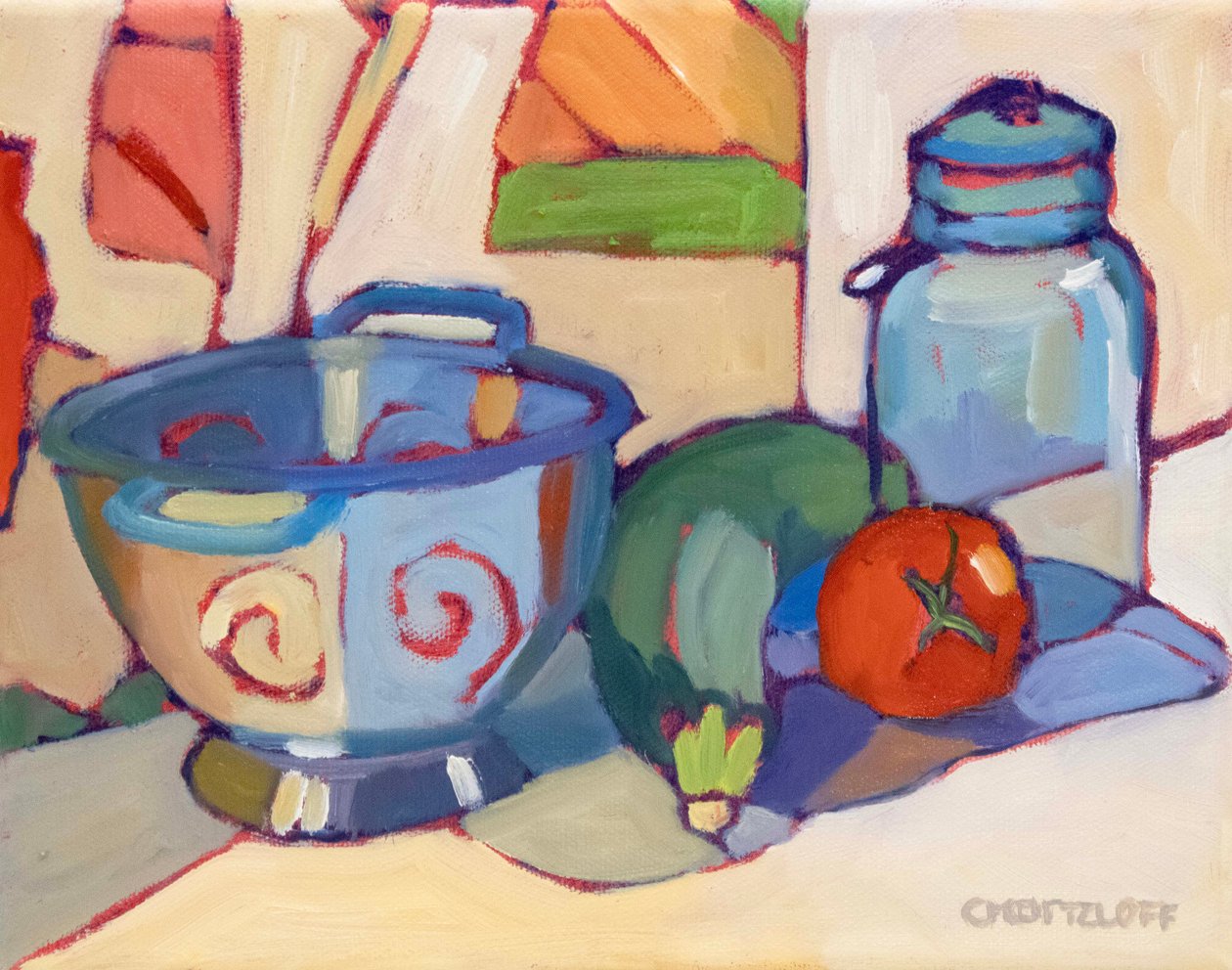 La nueva cocina vintage, 2024 (óleo sobre lienzo) de Catherine J Martzloff