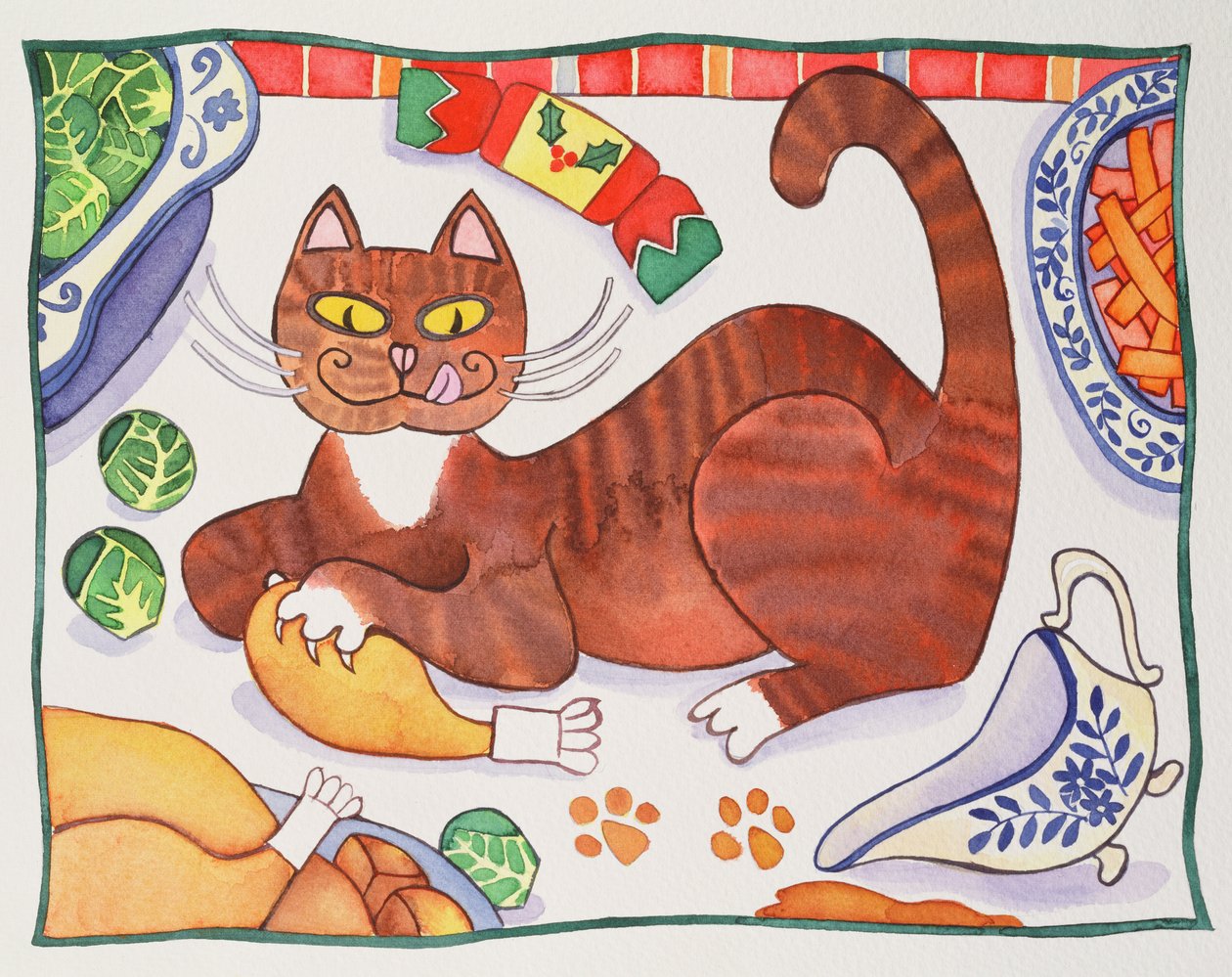 Gato de Navidad y el pavo de Cathy Baxter