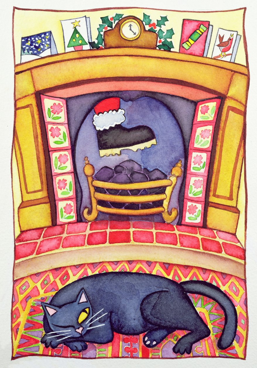 Santa Llegando por la Chimenea de Cathy Baxter