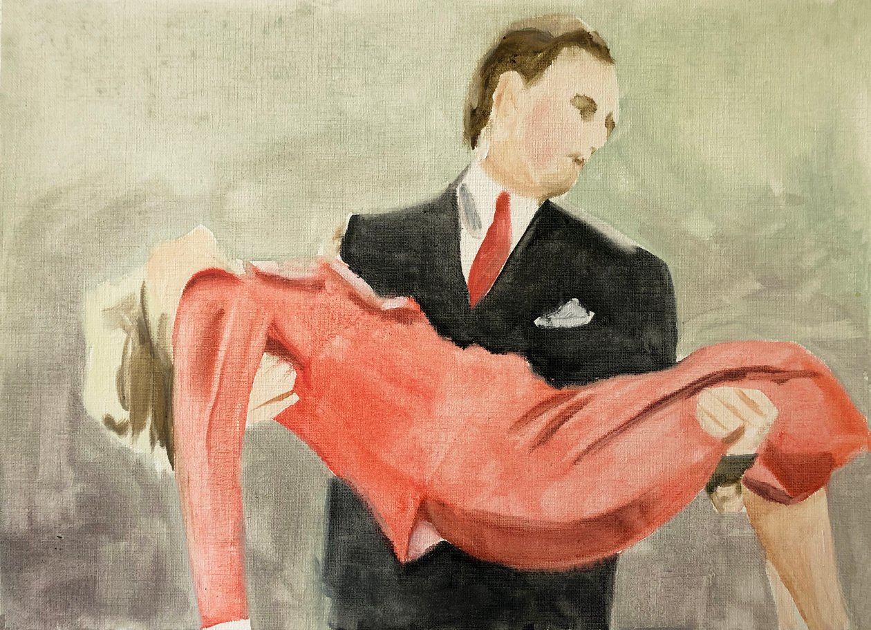 17.05.20 Ella les había dicho que lo había matado, 2020 (óleo sobre papel) de Cathy Lomax