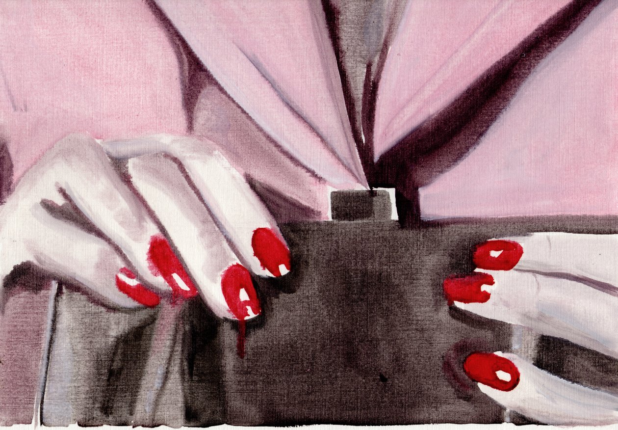 Diario de cine #46 (11.04.13 Ella no fue detenida), 2015 (óleo sobre papel) de Cathy Lomax