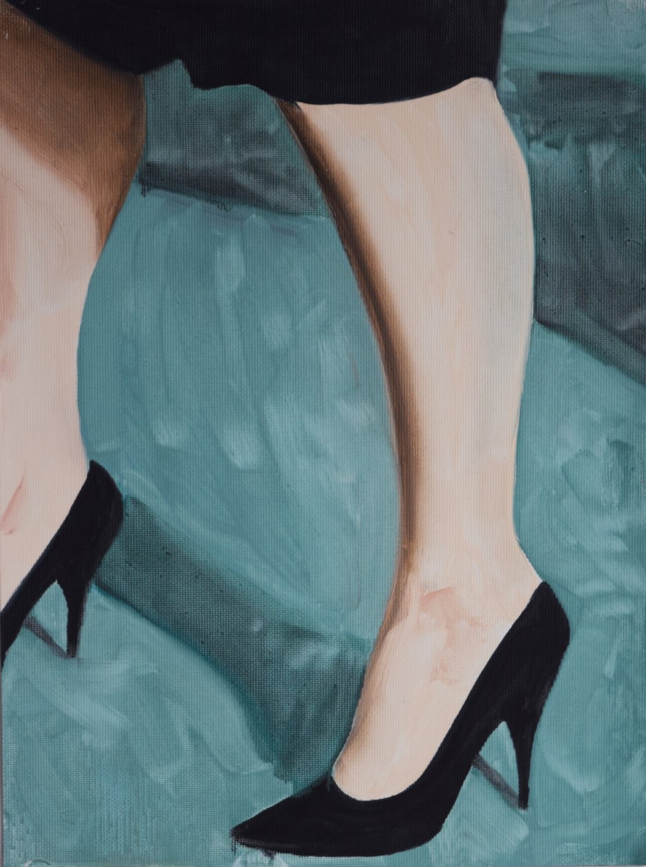 Piernas inadaptadas 1, 2013 (óleo sobre papel) de Cathy Lomax