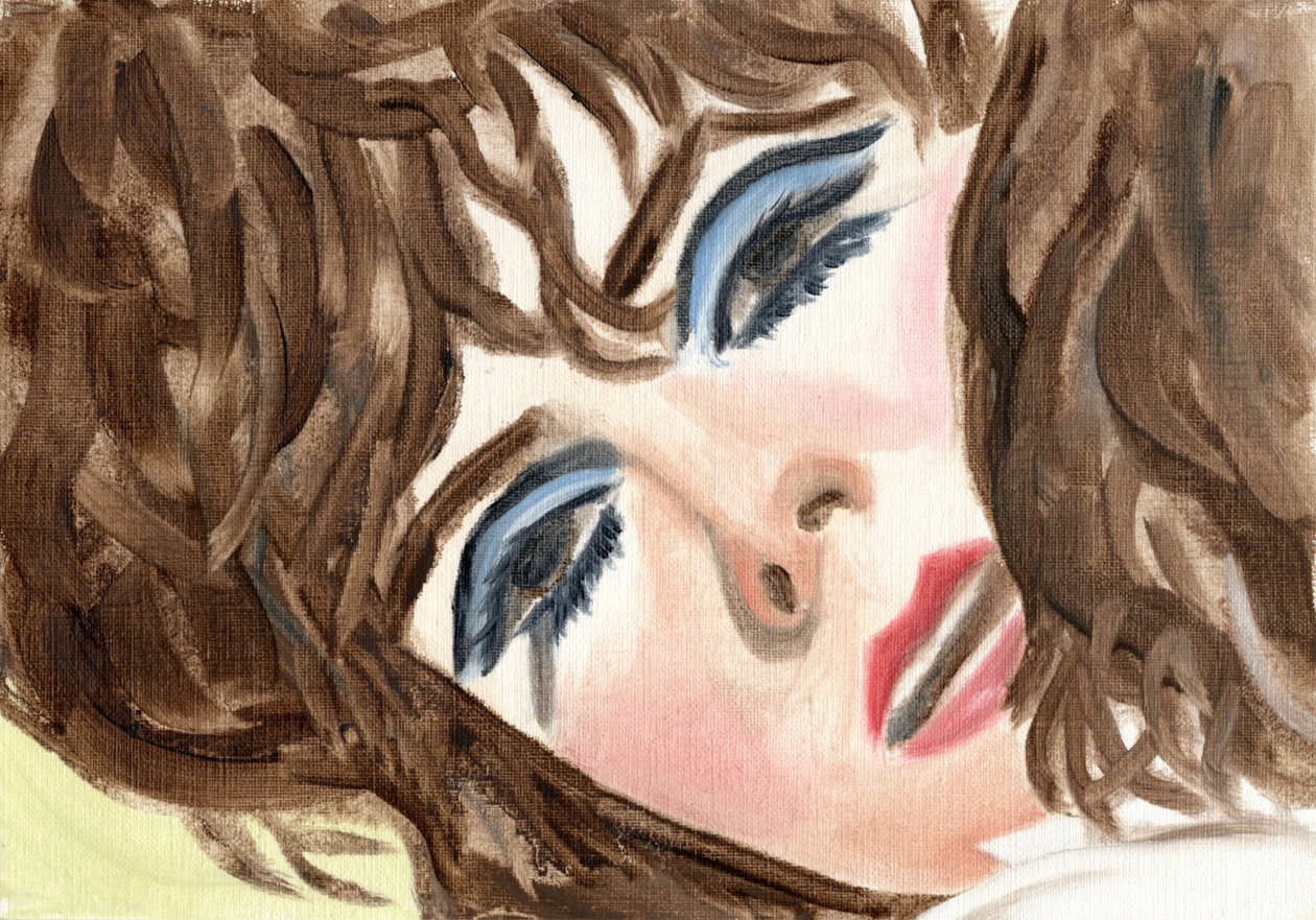 Mirto (sombra de ojos azul), 2024 (óleo sobre papel) de Cathy Lomax