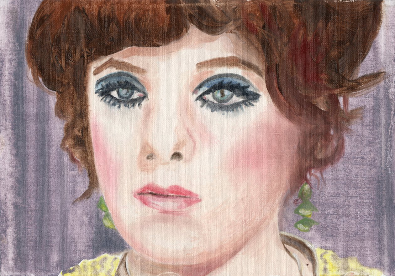 Mirto (Pendientes), 2024 (óleo sobre papel) de Cathy Lomax