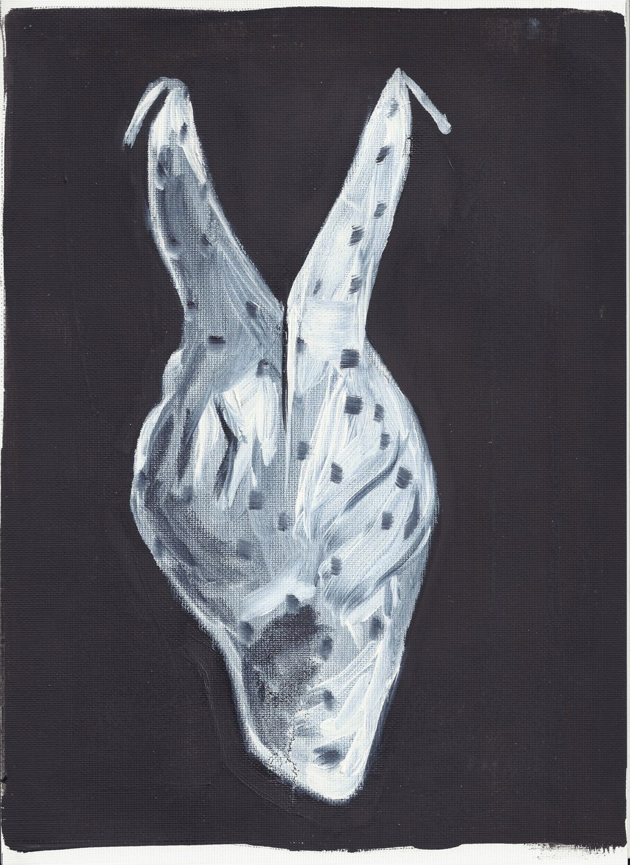 Roslyn, espalda, 2012 (óleo y acrílico sobre papel) de Cathy Lomax