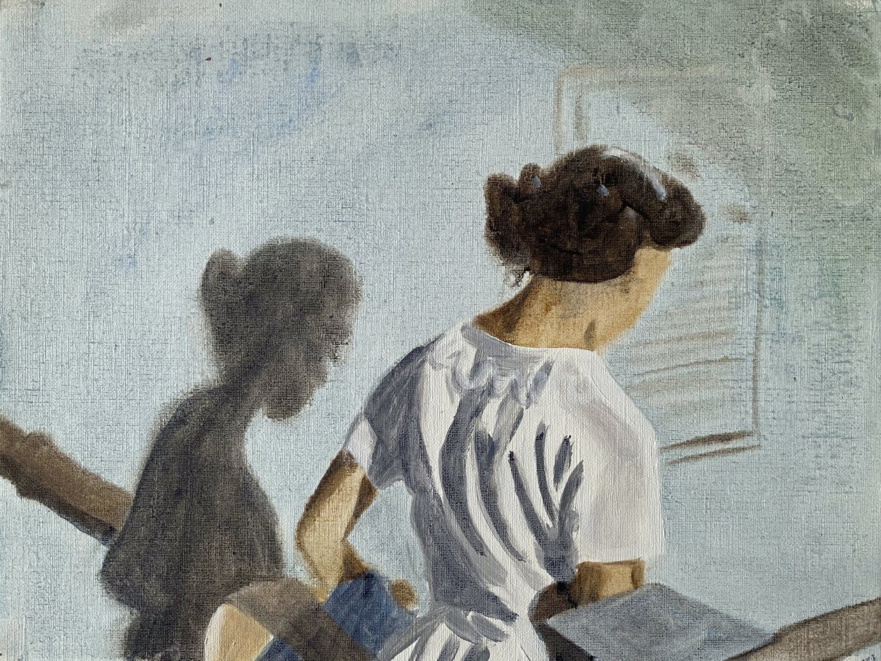 Ella era obstinada, 2023 (óleo sobre papel) de Cathy Lomax