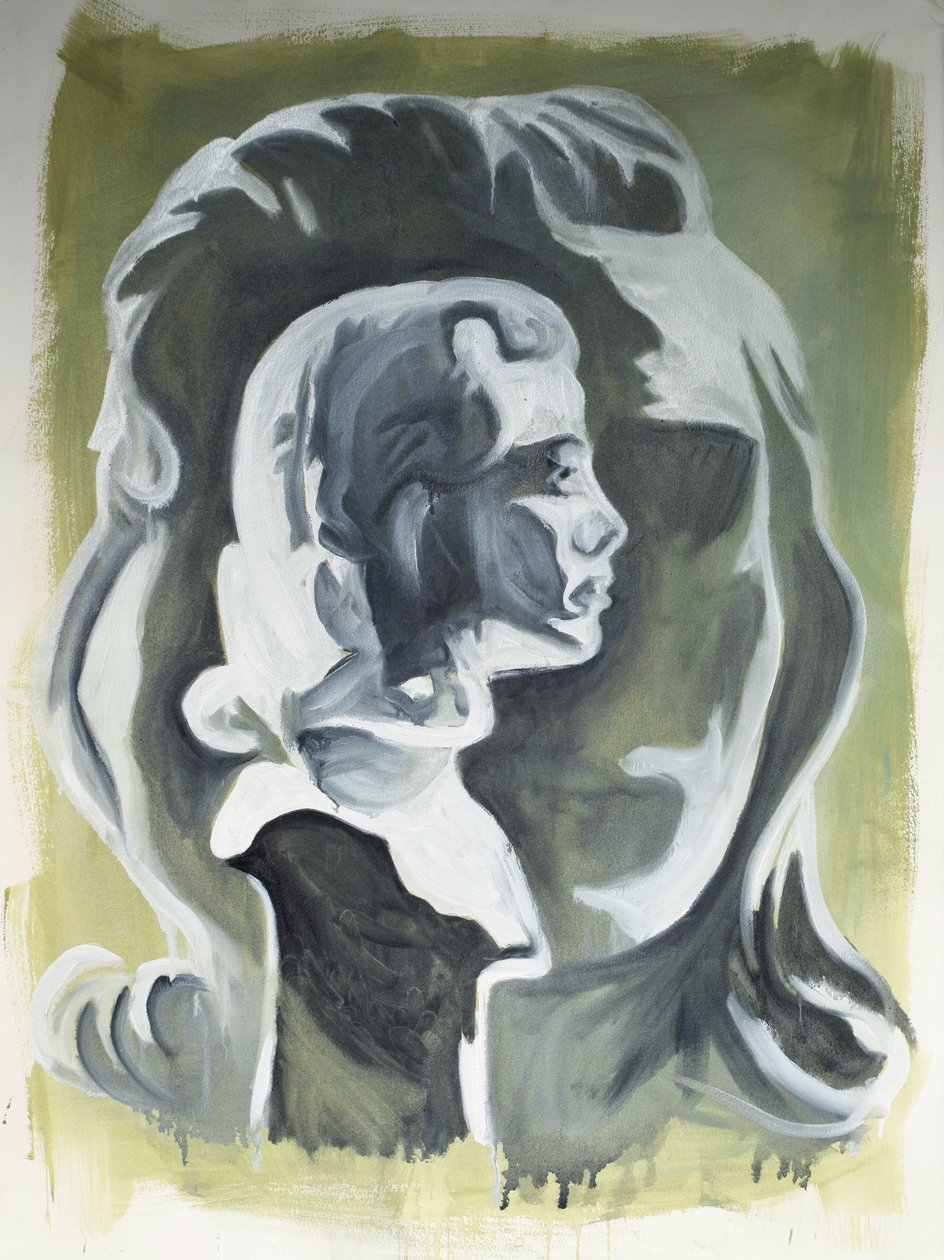 Cara robada, 2020 (óleo sobre papel) de Cathy Lomax