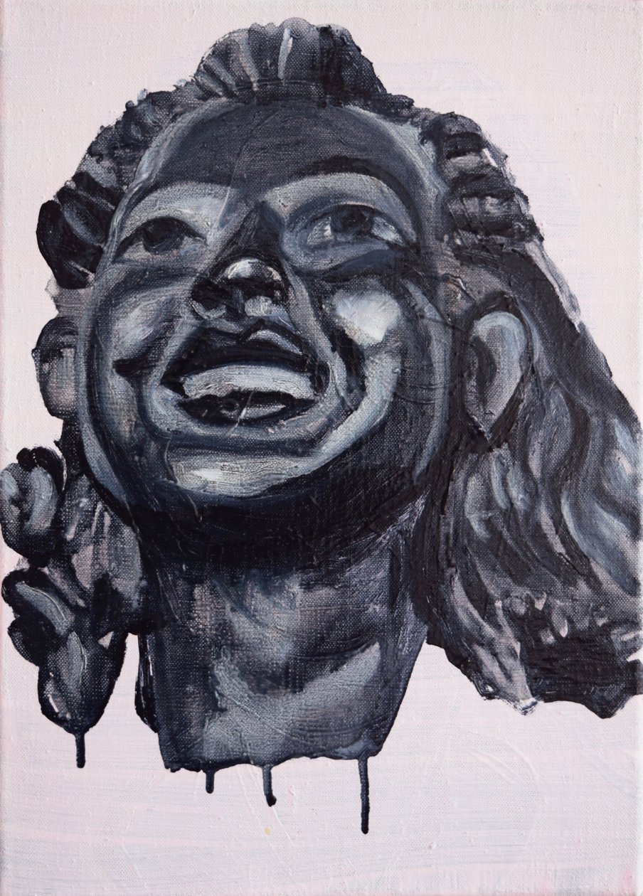 Las alegres doncellas: Olivia, 2017 (óleo sobre lino) de Cathy Lomax