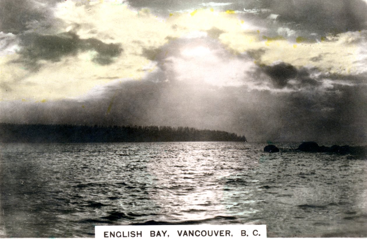Atardecer sobre English Bay, Vancouver, Columbia Británica, Canadá, c1920s de Cavenders Ltd