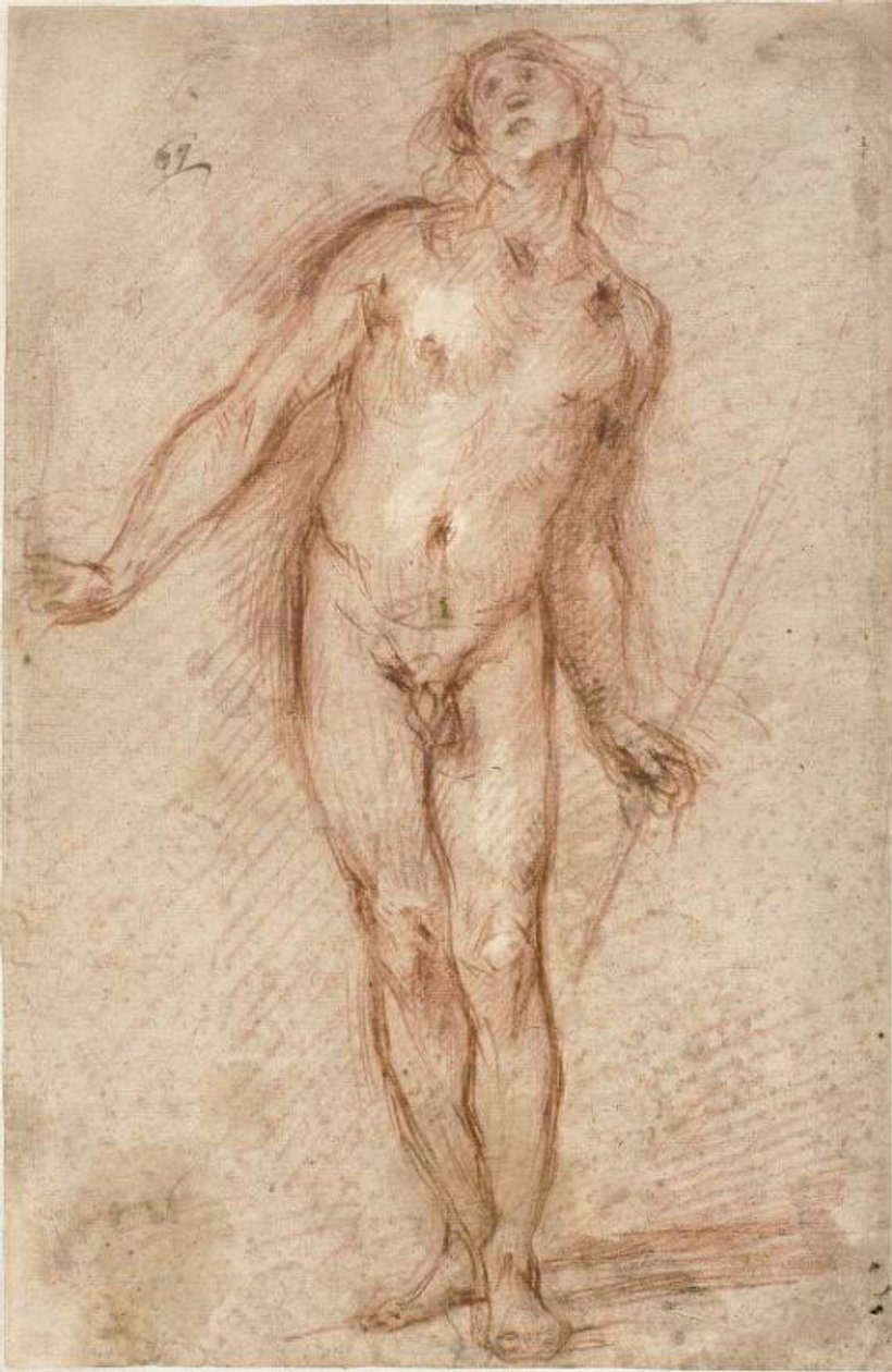 Desnudo masculino de pie de Cecco Bravo