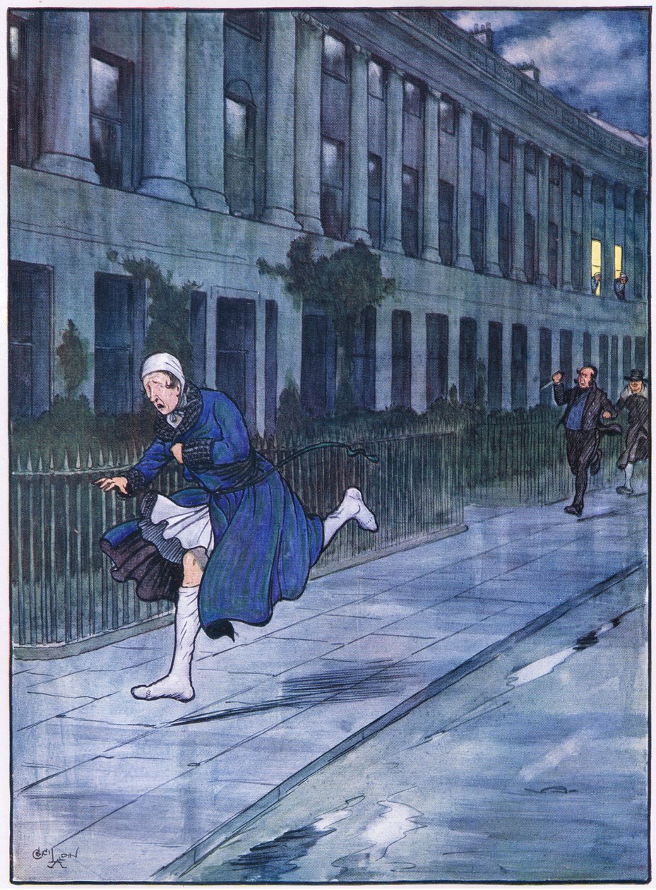 El Sr. Winkle echó a correr y dio la vuelta al crescent de Cecil Charles Windsor Aldin