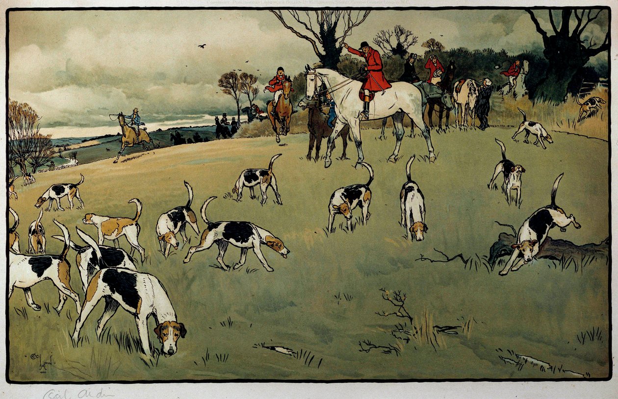 Escena de caza, un rastro de Cecil Charles Windsor Aldin