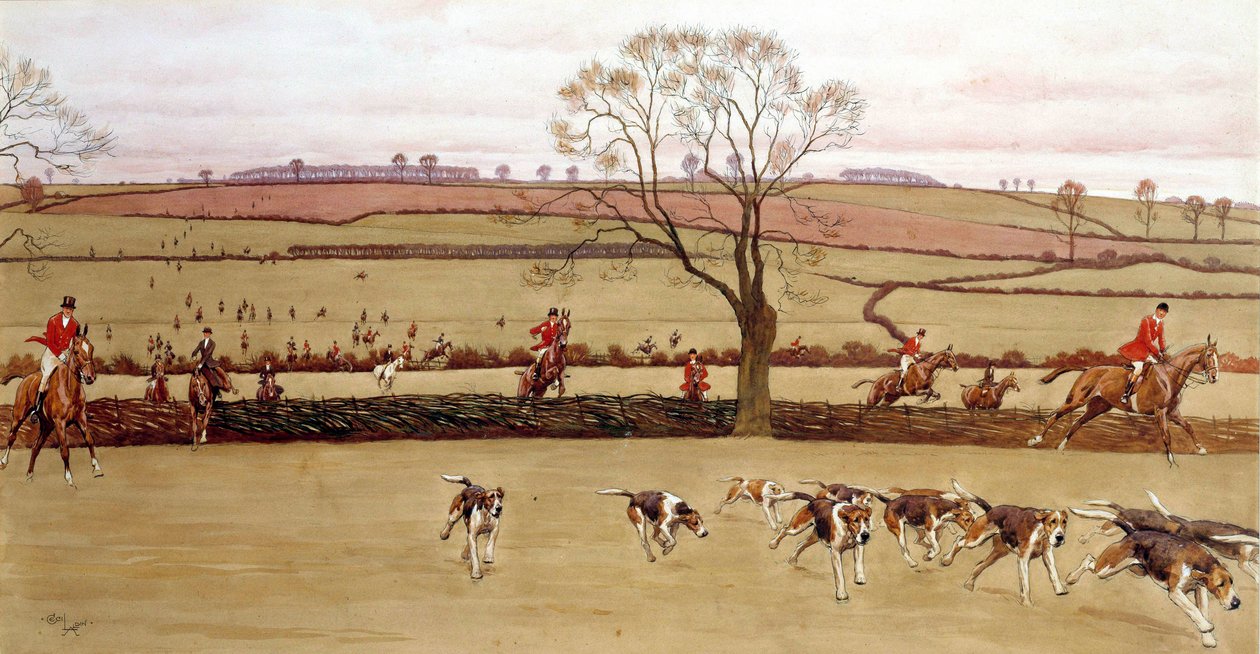 Escena de caza, el equipo Alicestone de Cecil Charles Windsor Aldin