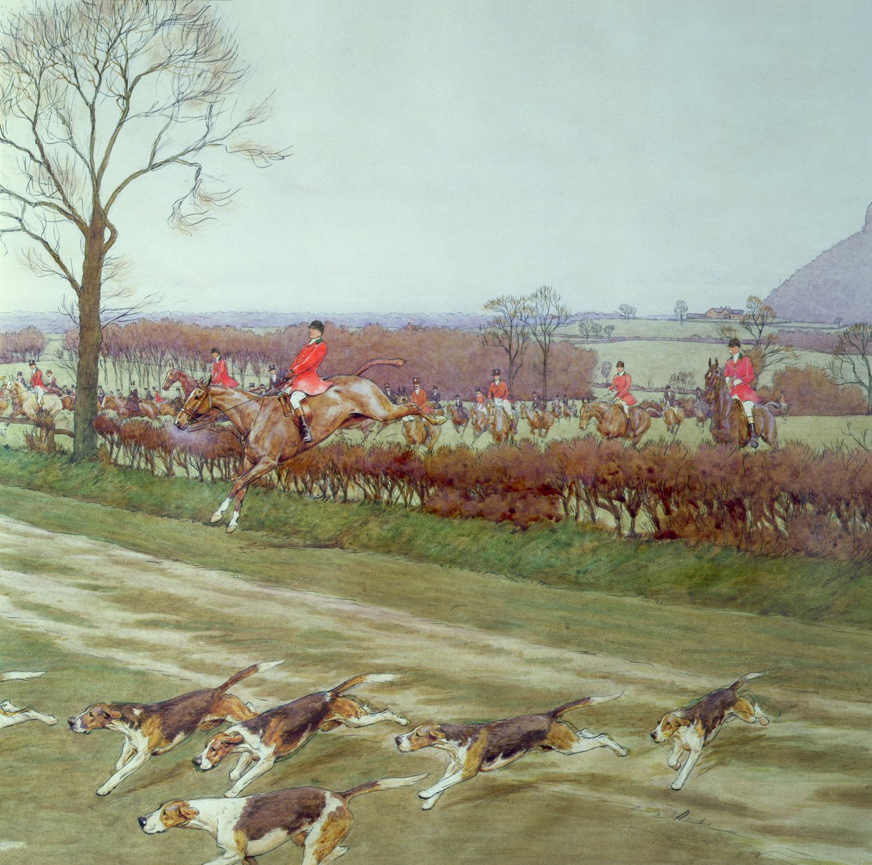 El Cheshire - lejos de Tattenhall (detalle) de Cecil Charles Windsor Aldin