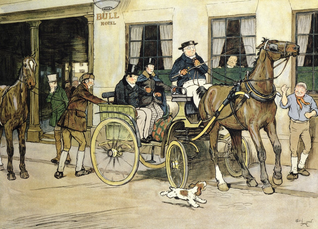 Los Pickwickianos parten del Bull Hotel en Rochester de Cecil Charles Windsor Aldin