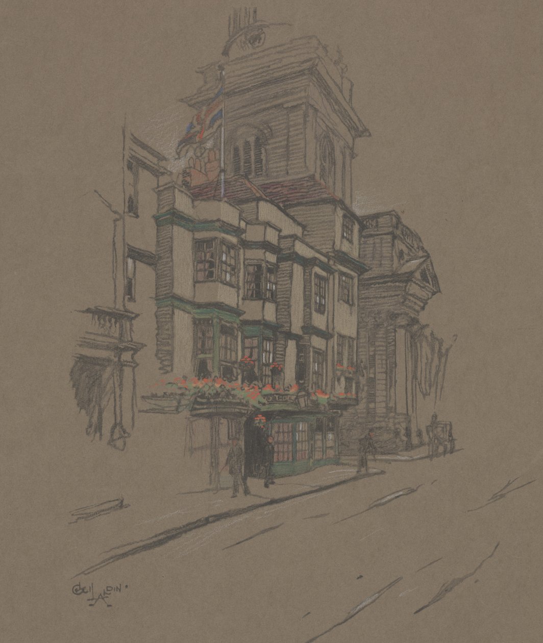 Sin título (litografía coloreada a mano) de Cecil Charles Windsor Aldin