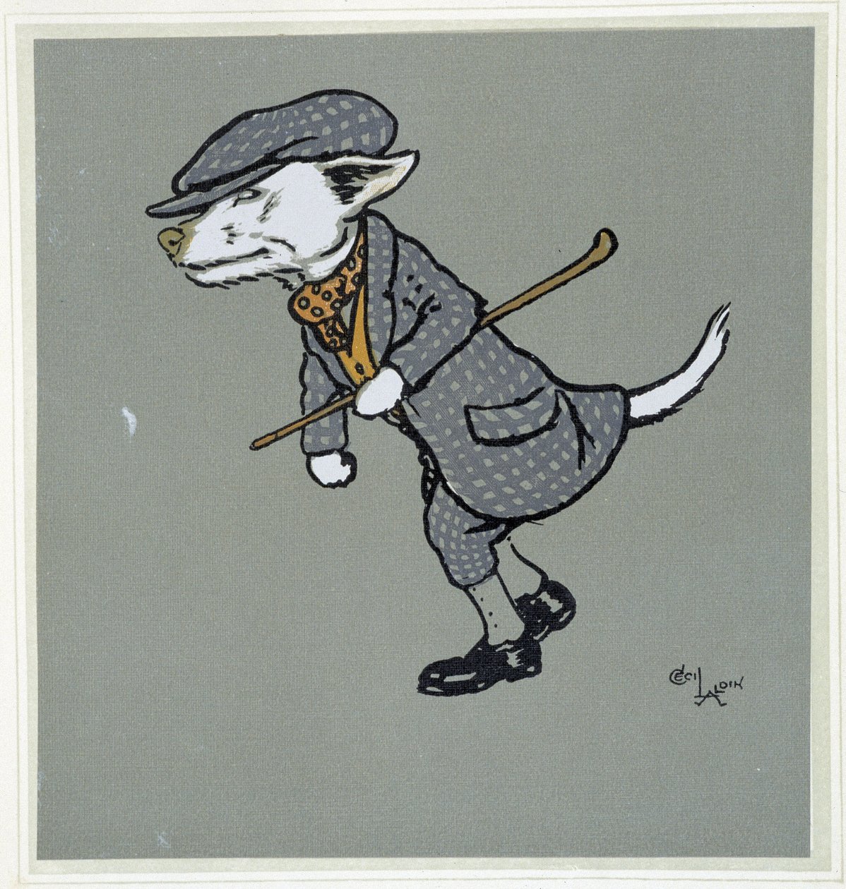 Zorro blanco, caballero - en "Merry Party", ilustrado por Cecil Aldin, ed. Hodder & Stoughton, Londres de Cecil Charles Windsor Aldin