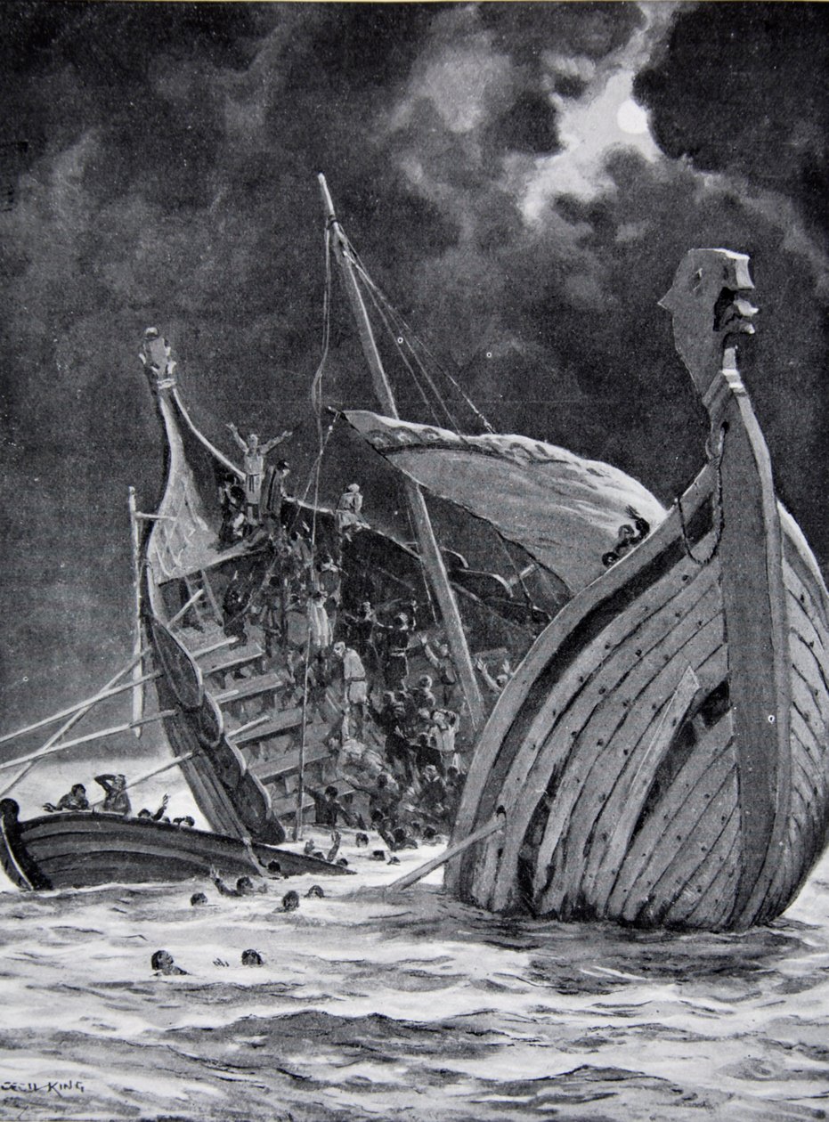 La pérdida del Barco Blanco en 1120, ilustración de 