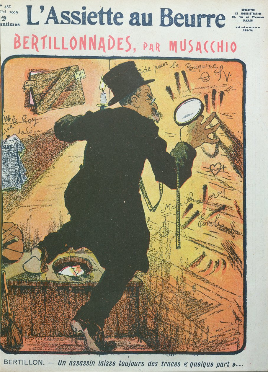 Caricatura del Doctor Alphonse Bertillon de 