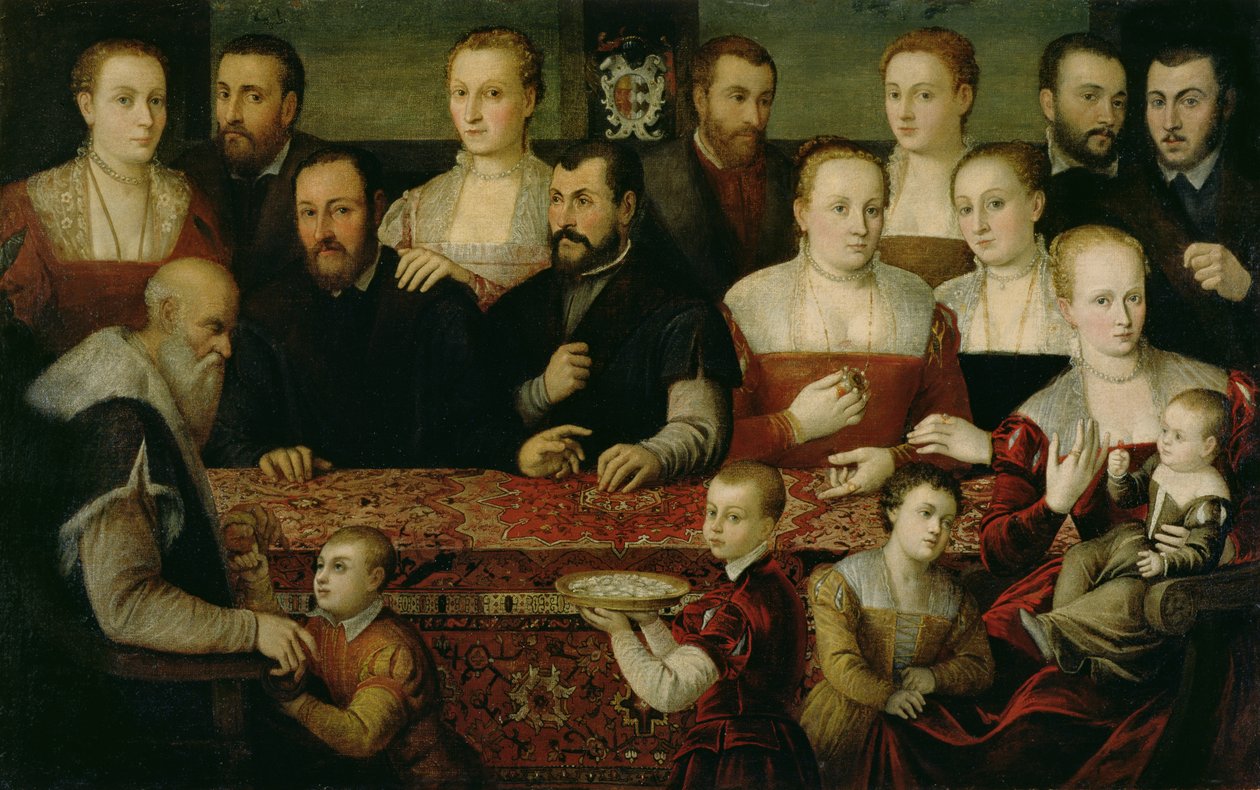 Retrato de una familia numerosa de Cesare Vecellio