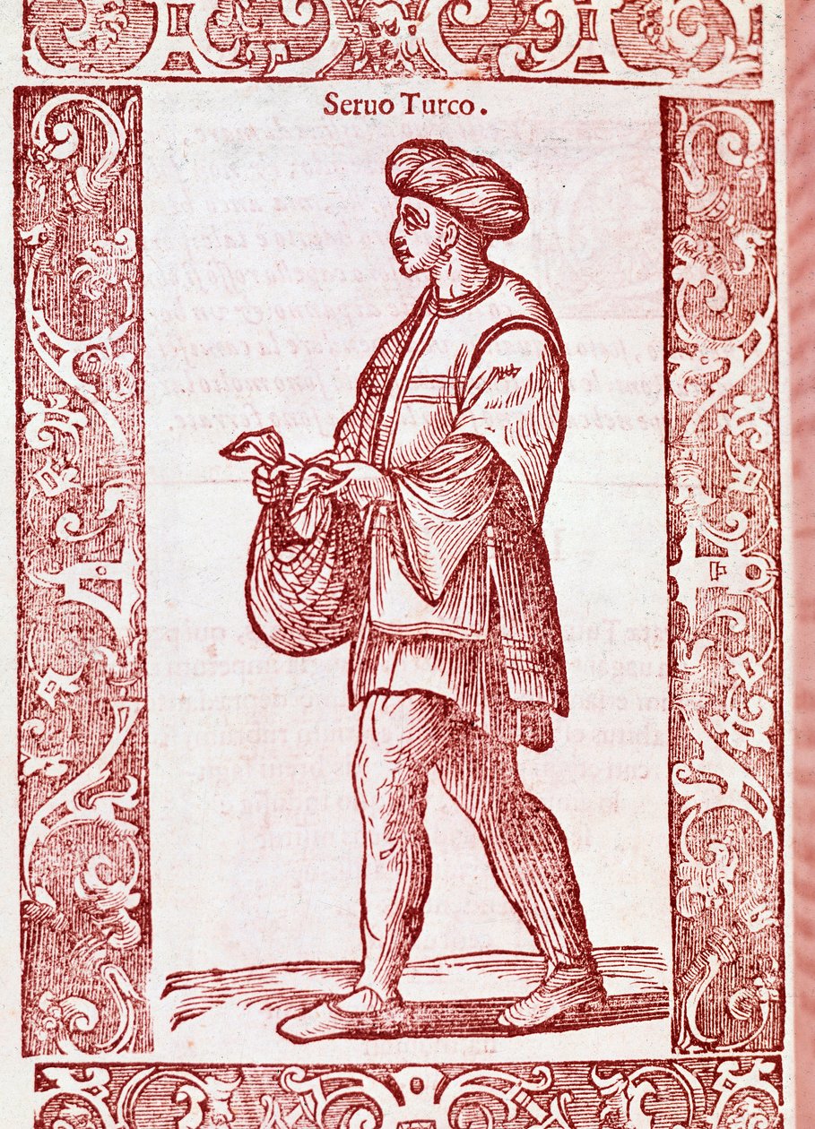 "Traje de siervo turco" de "Degli habiti antichi e moderni" 1590 (grabado) de Cesare (after) Vecellio