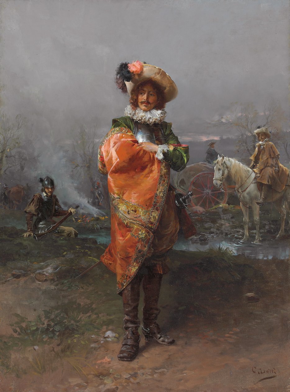 Un caballero con capa de Cesare Auguste Detti
