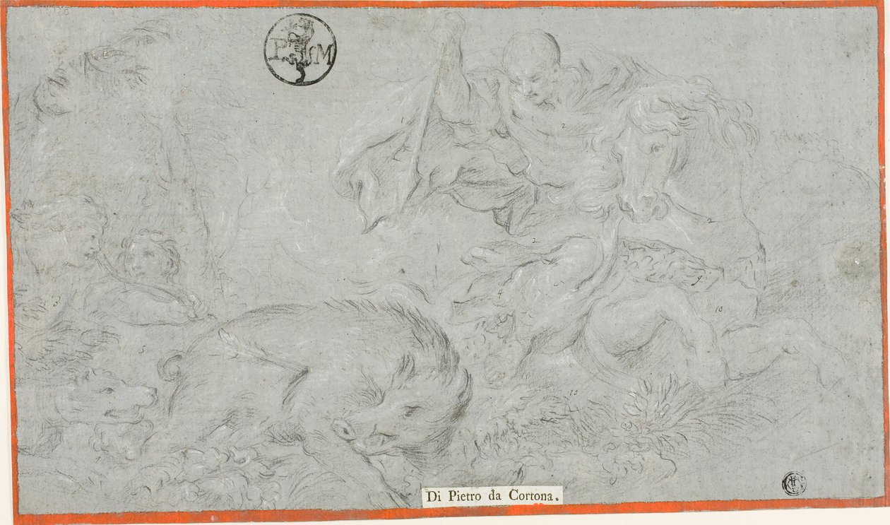 Copia de escena de la vida de Sila fresco, en el Salón de Saturno, Palacio Pitti de Cesare Dandini