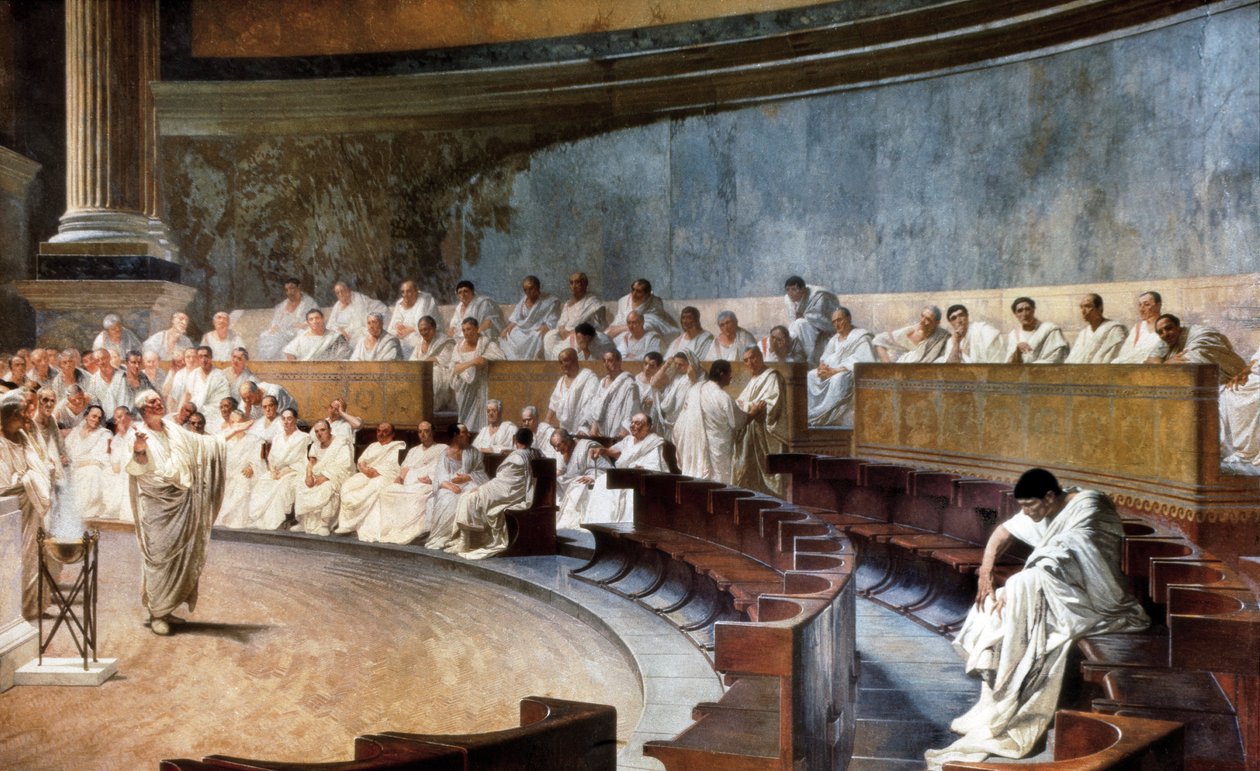 Cicerón en el Senado denunciando a Catilina (63 a.C.) de Cesare Maccari