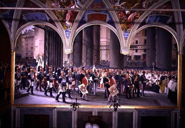 El Funeral del Rey Vittorio Emanuele II (1820-78) de Cesare Maccari