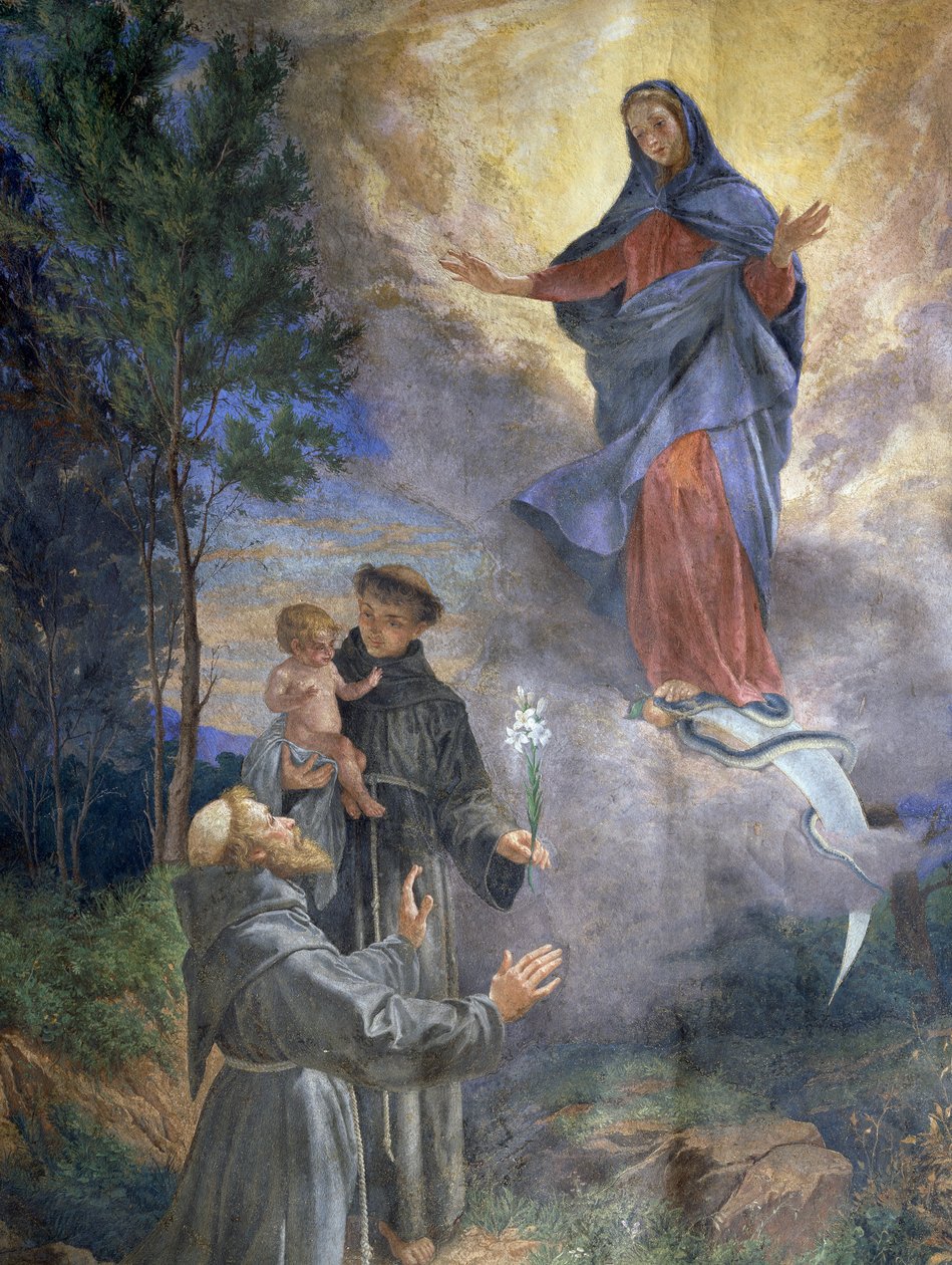 La aparición de la Inmaculada Concepción a San Francisco de Asís y San Antonio de Padua de Cesare Mariani