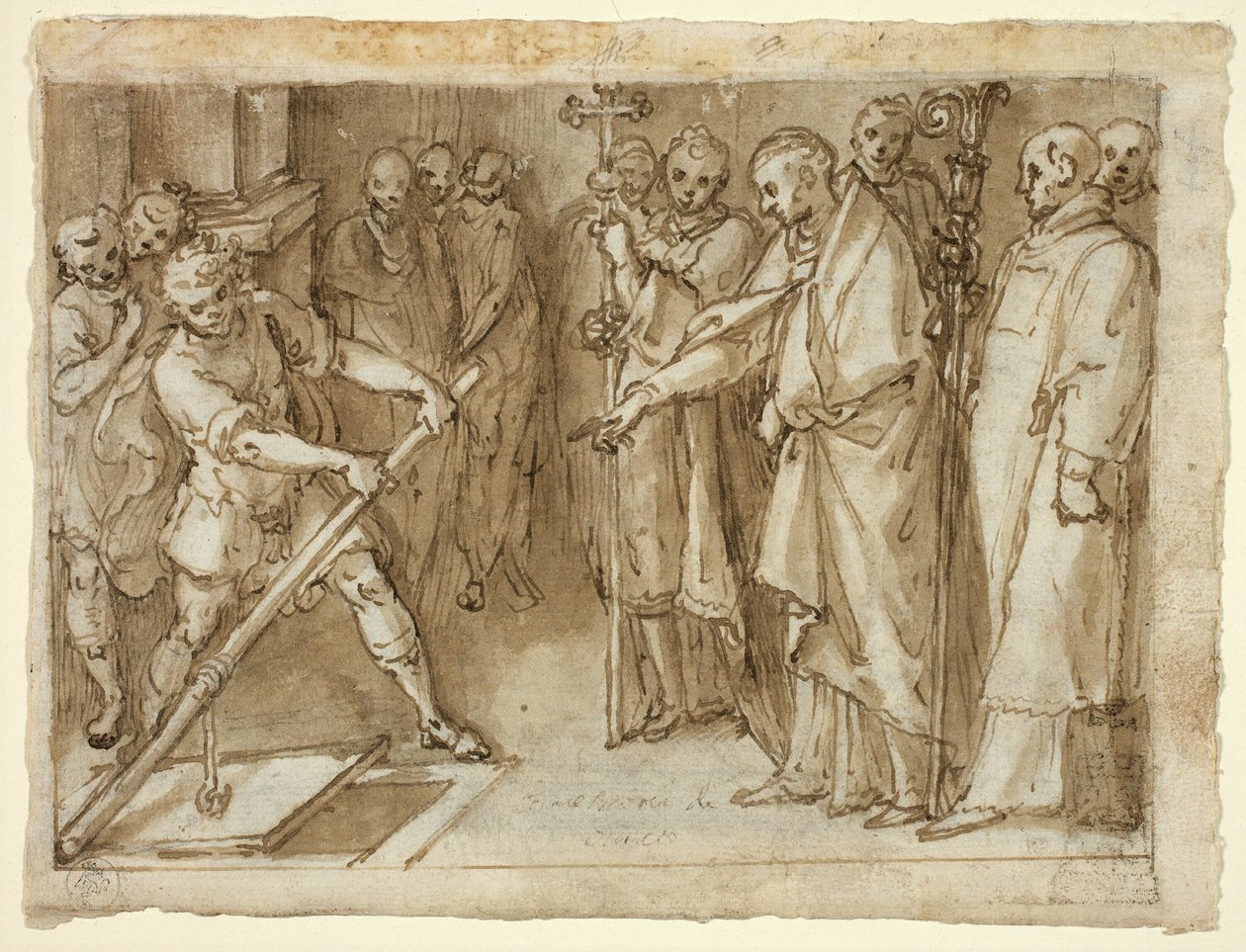 San Carlos Borromeo supervisando la apertura de una cripta de Cesare Nebbia