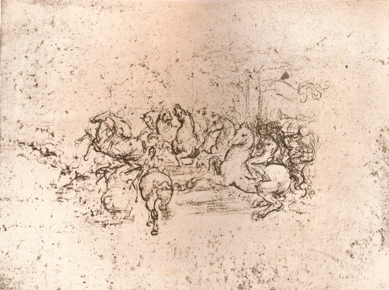 Copia de parte del cartón de la Batalla de Anghiari, c. 1505-c. 1523, 1883 de Cesare da Sesto