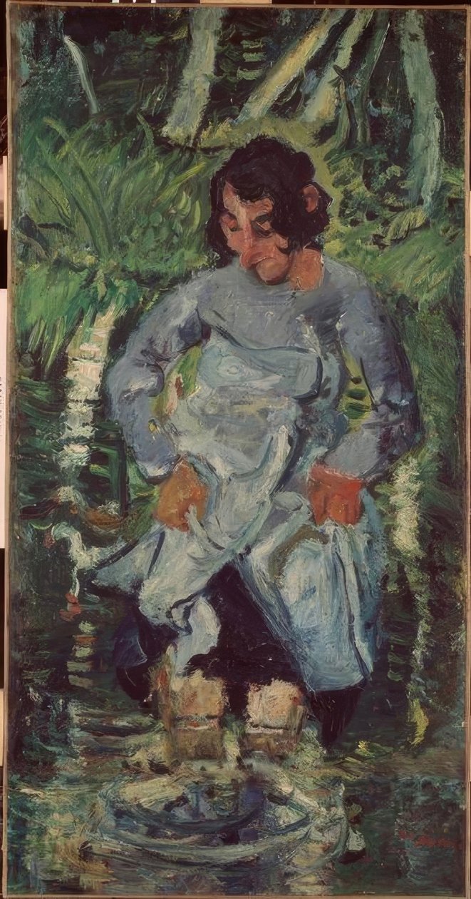 Mujer entrando en el agua de Chaim Soutine