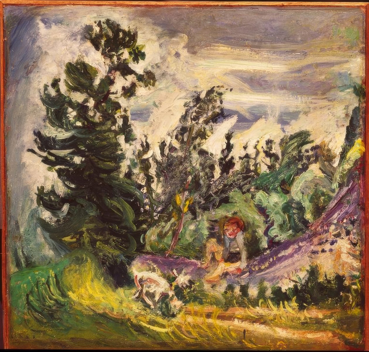 Paisaje con niña y cabra de Chaim Soutine