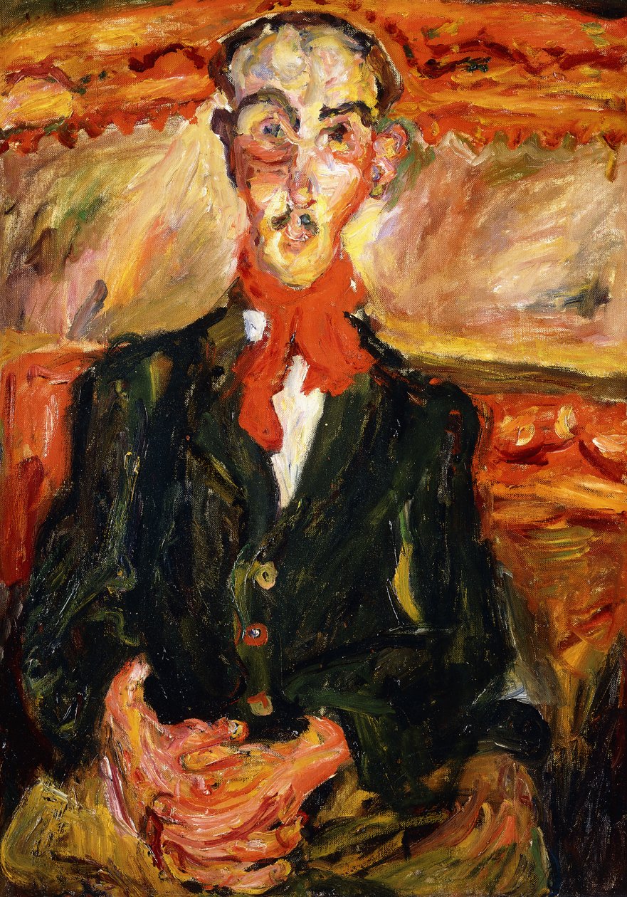 Hombre con bufanda roja de Chaim Soutine