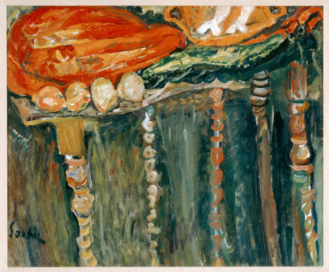 Nature morte au morceau de viande crue - bodegón con un trozo de carne cruda ... (pintura sobre lienzo) de Chaim Soutine