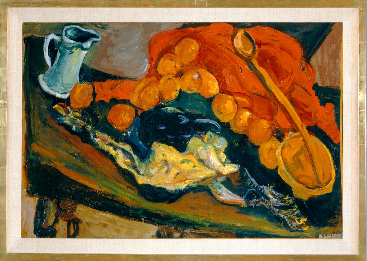 Nature morte au morceau de viande crue - bodegón con un trozo de carne cruda ... (pintura sobre lienzo) de Chaim Soutine