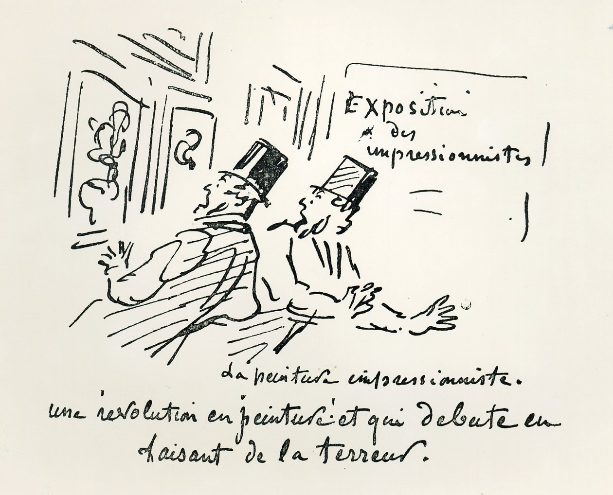 Caricatura de la primera exposición impresionista en París, 