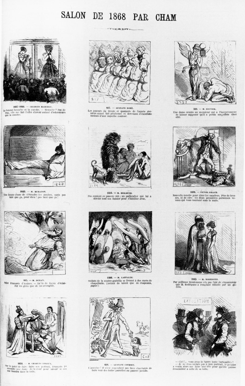 Caricaturas del Salón de París de 1868, de la revista 