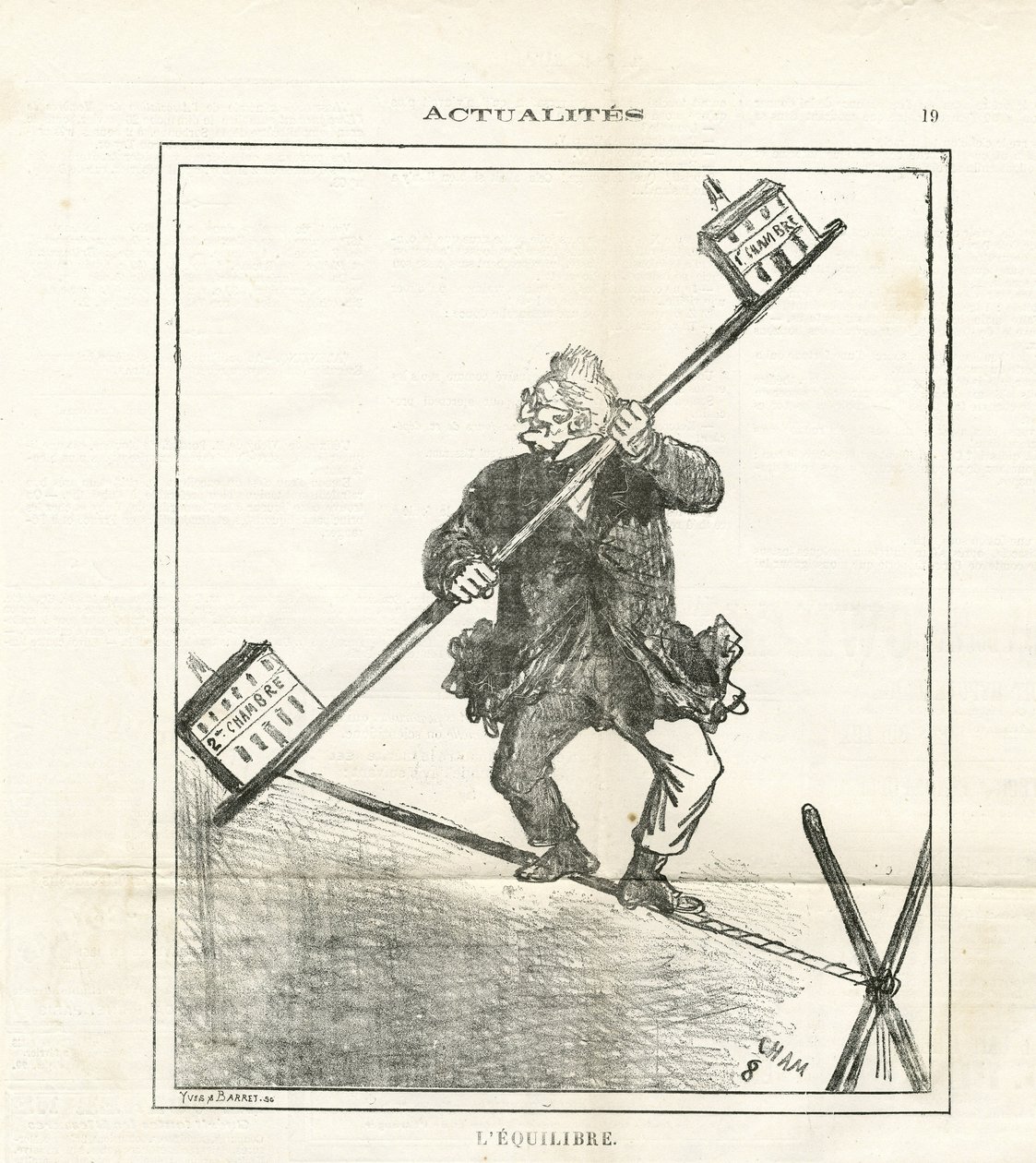 Ilustración de Cham (1819-1879) en Le Charivari de Amédée de Noé