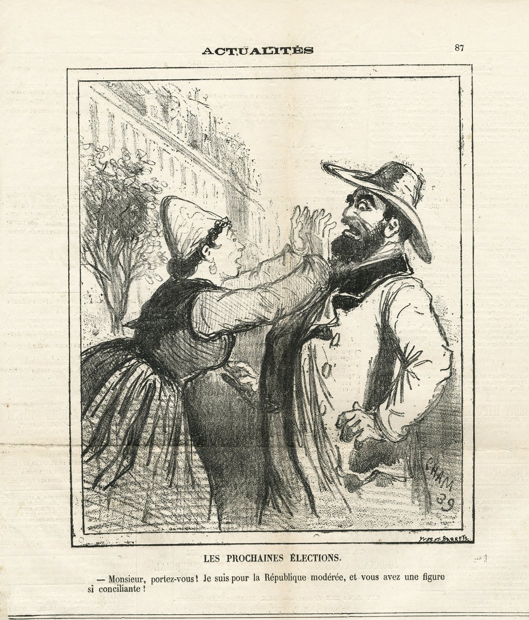 Ilustración de Cham (1819-1879) en Le Charivari de Amédée de Noé