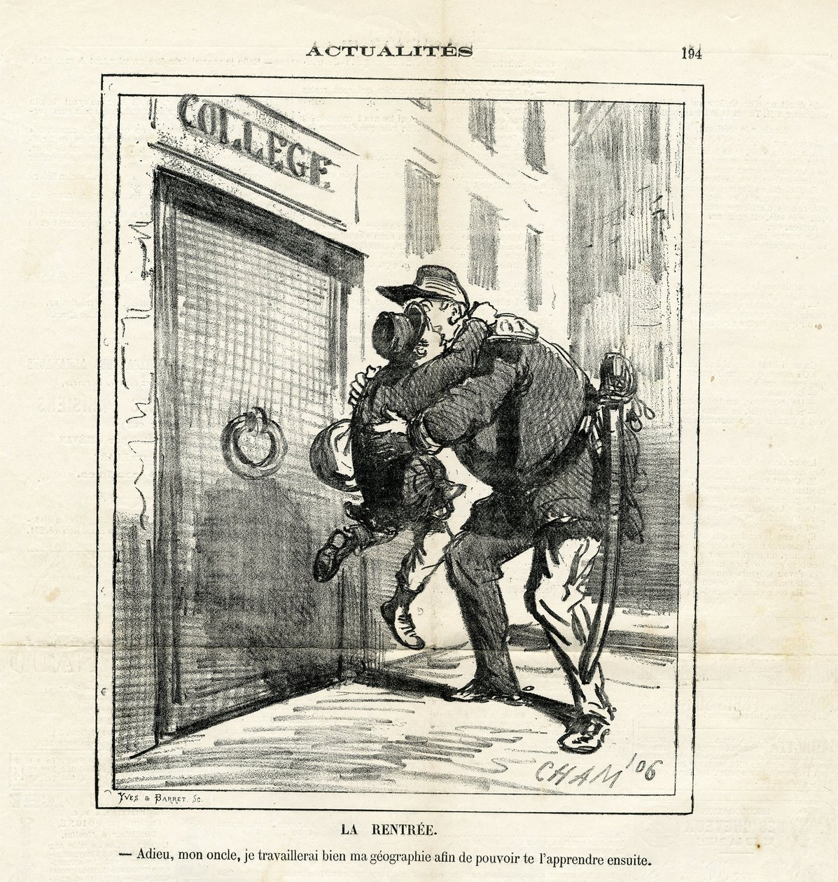 Ilustración de Cham (1819-1879) en Le Charivari de Amédée de Noé
