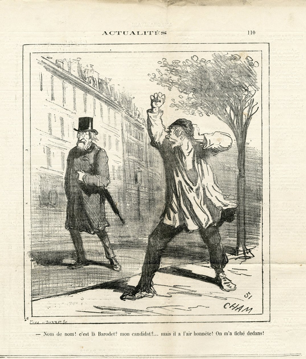 Ilustración de Cham (1819-1879) en Le Charivari de Amédée de Noé