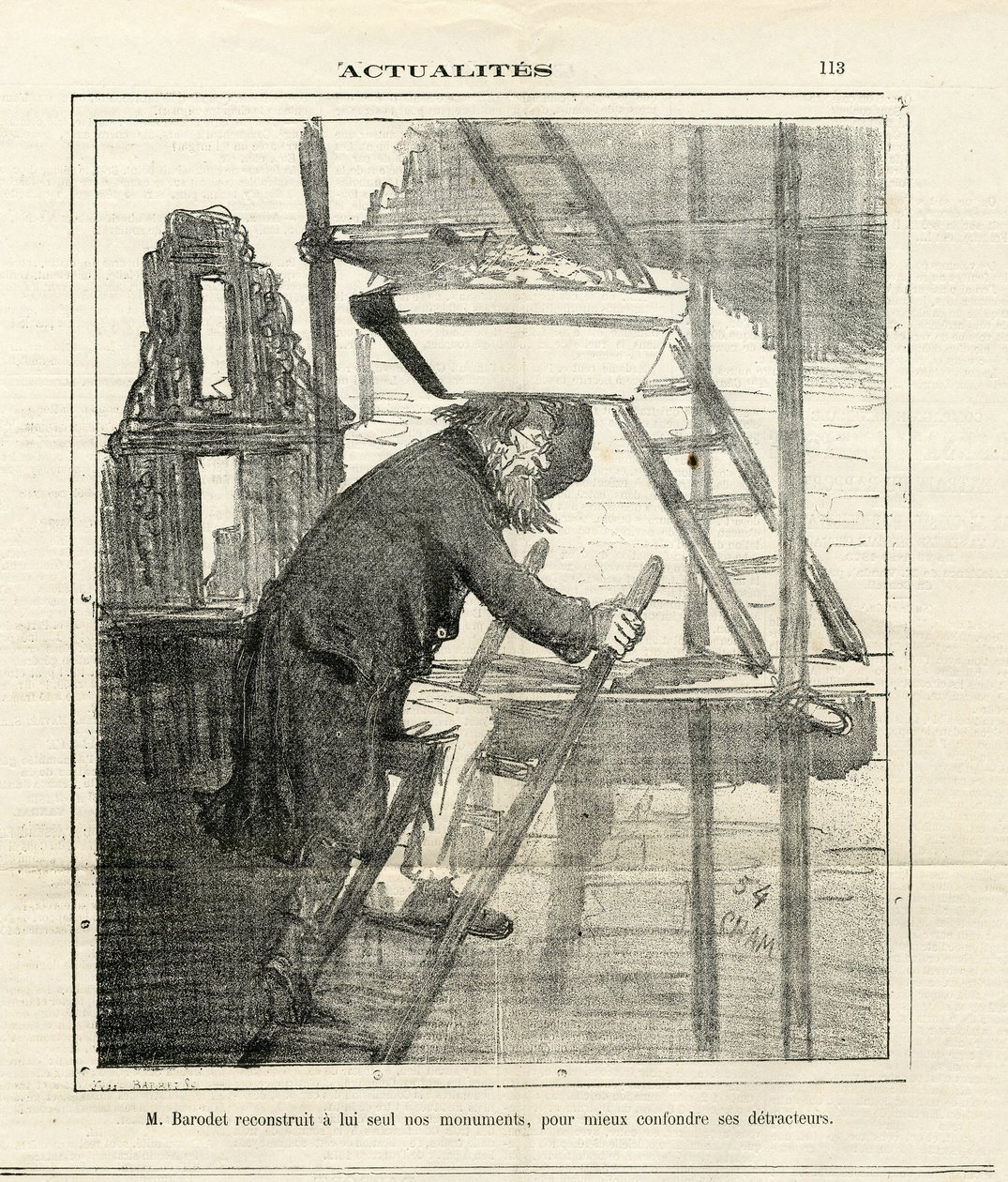 Ilustración de Cham (1819-1879) en Le Charivari de Amédée de Noé