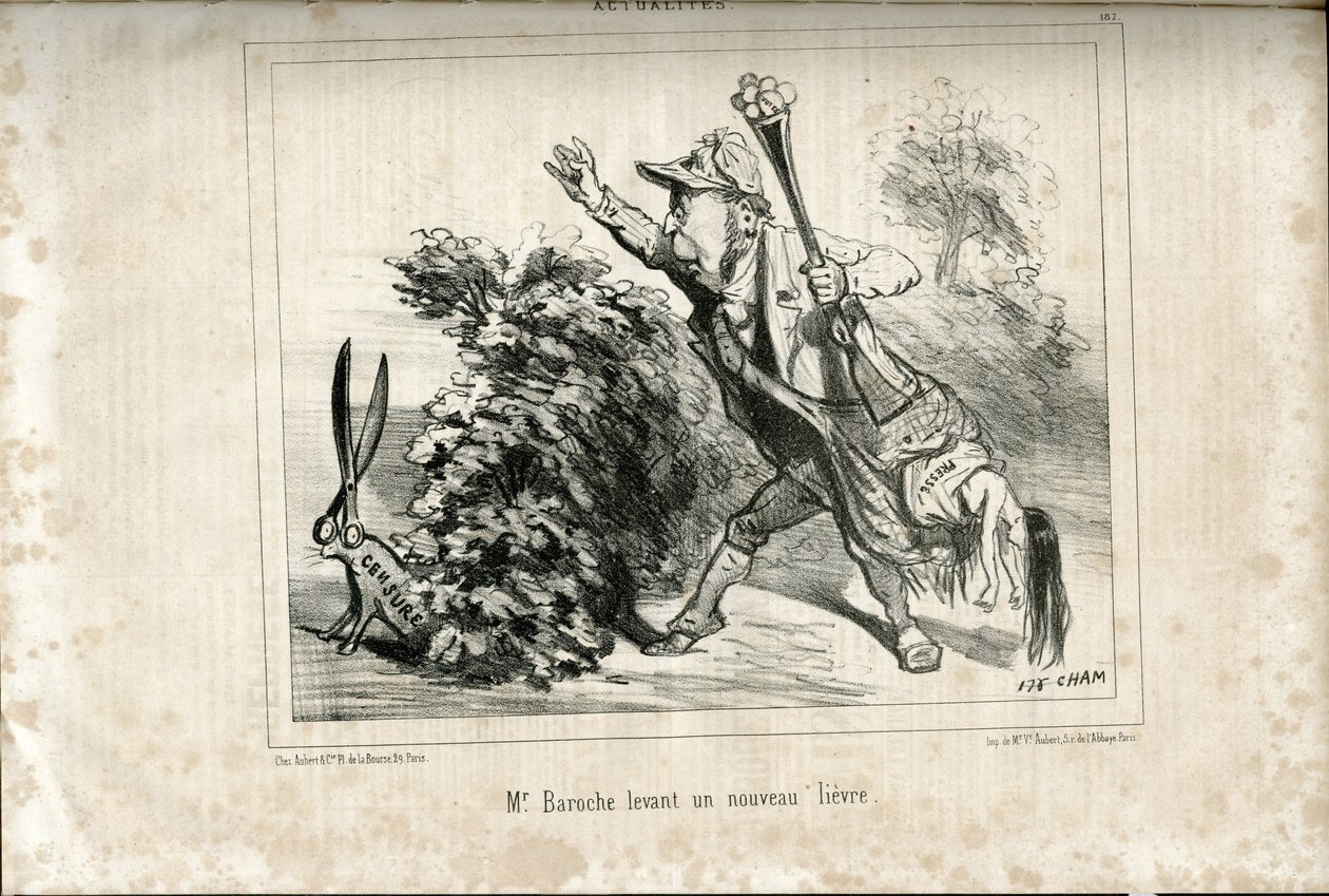 Ilustración de Cham (1819-1879) en Le Charivari de Amédée de Noé
