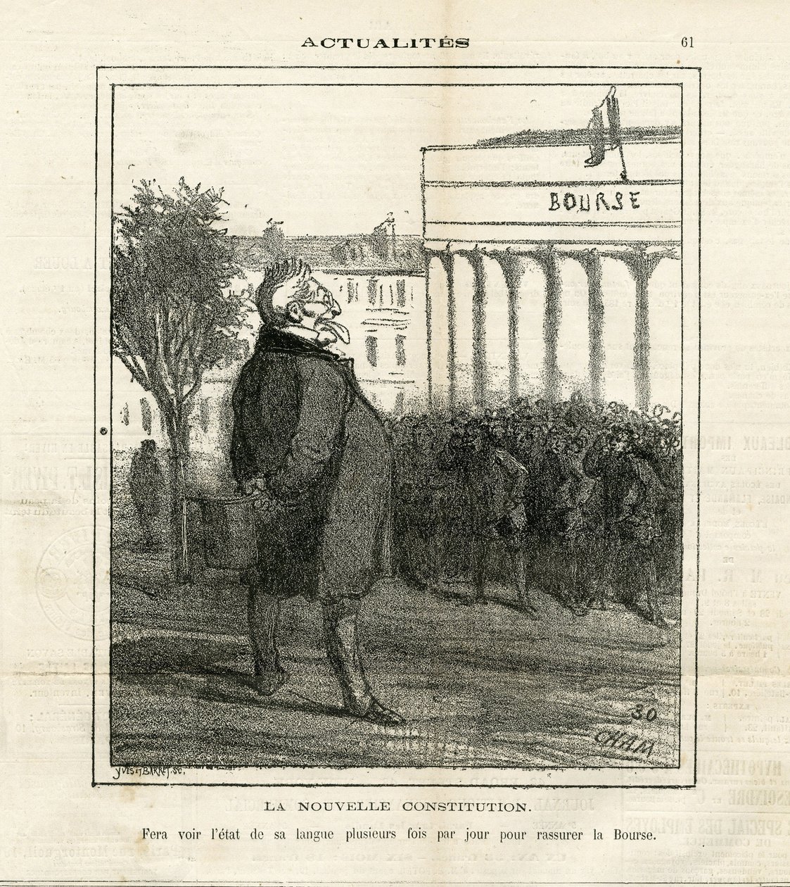 Ilustración de Cham (1819-1879) en Le Charivari de Amédée de Noé