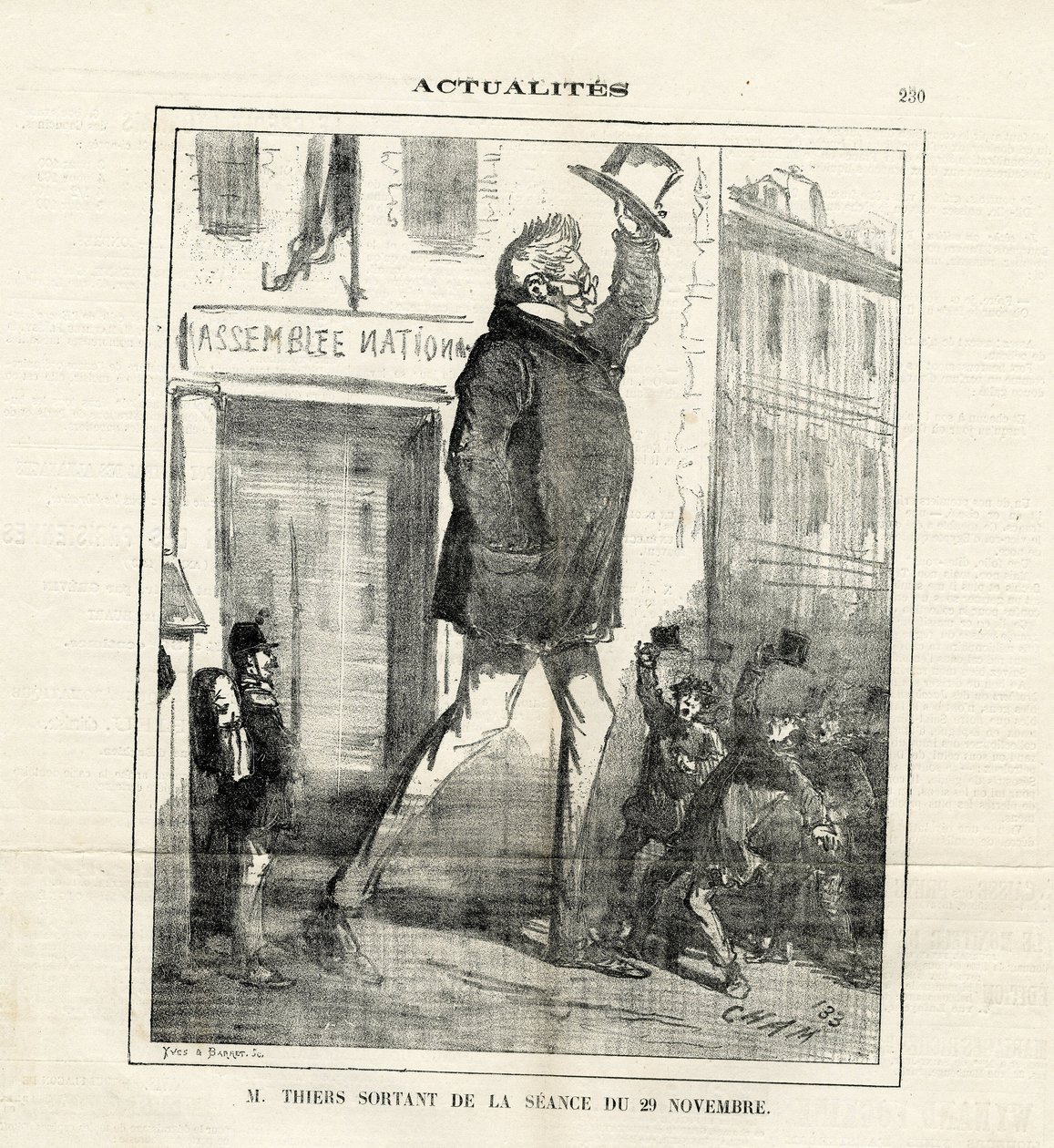 Ilustración de Cham en Le Charivari de Amédée de Noé