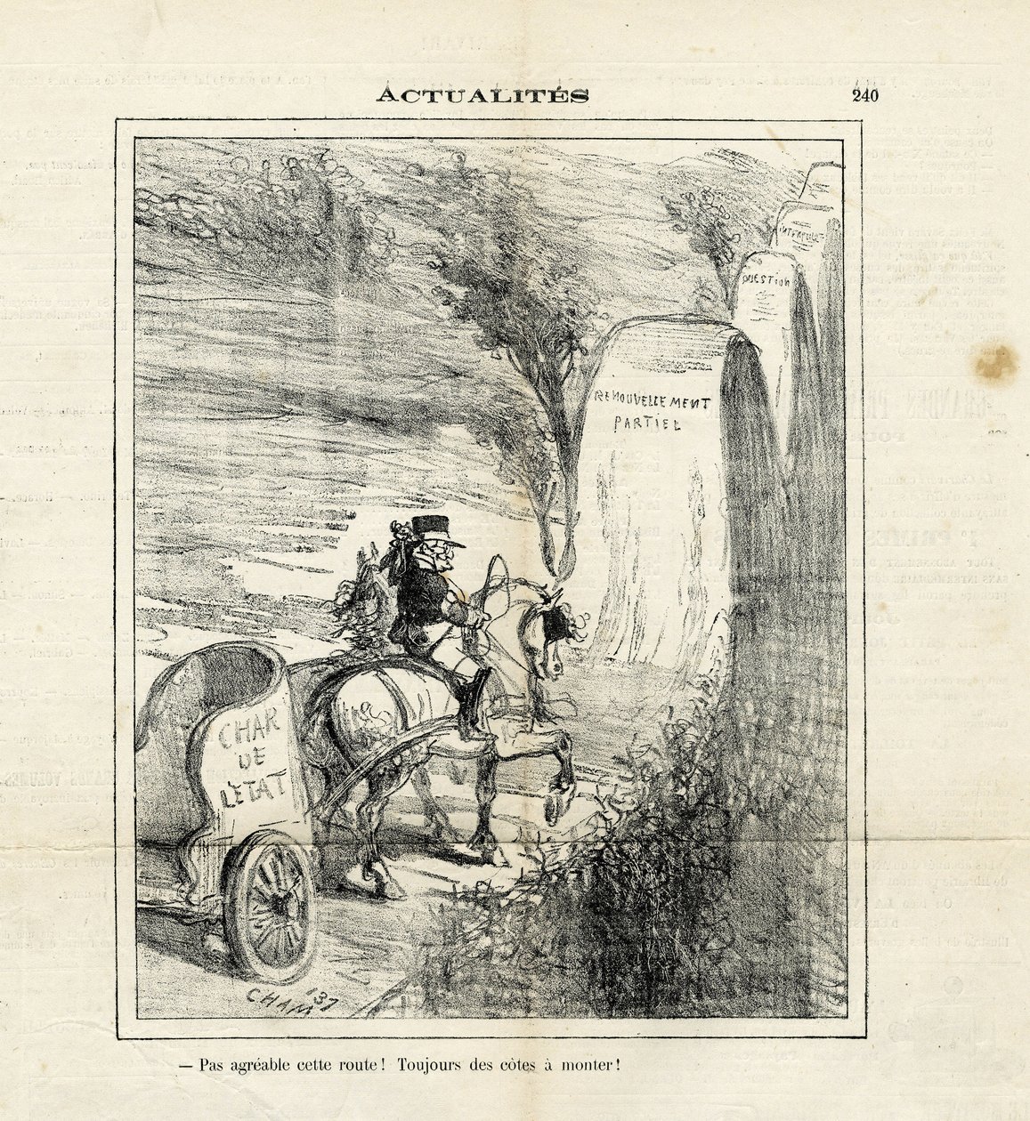 Ilustración de Cham en Le Charivari de Amédée de Noé