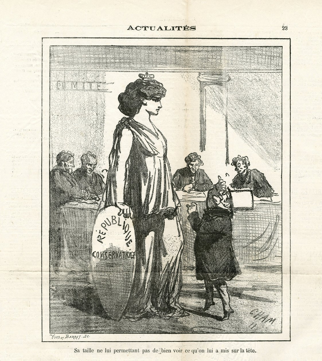 Ilustración de Cham (1819-1879) en Le Charivari de Amédée de Noé